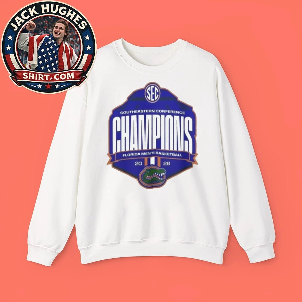 Florida Gators Men’S Basketball 2026 SEC Regular Season Champions Shield Logo T-Shirt