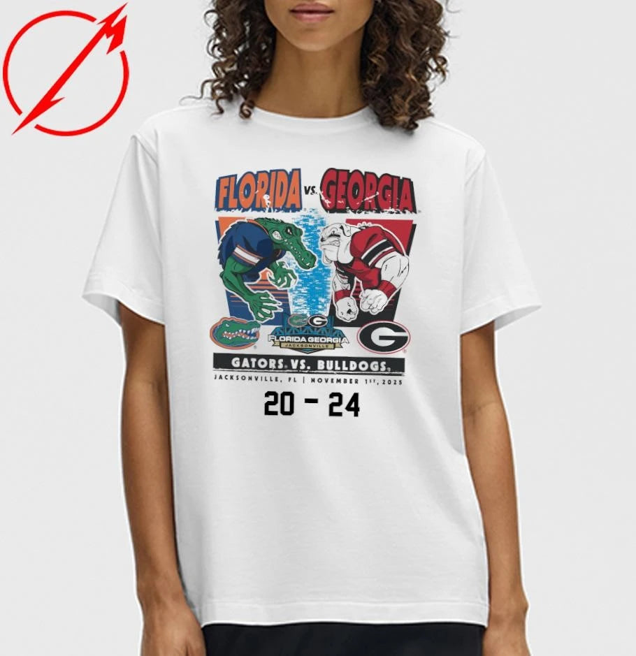 Florida Gators vs. Georgia Bulldogs 2025 Rivalry Score 24-20 T-Shirt