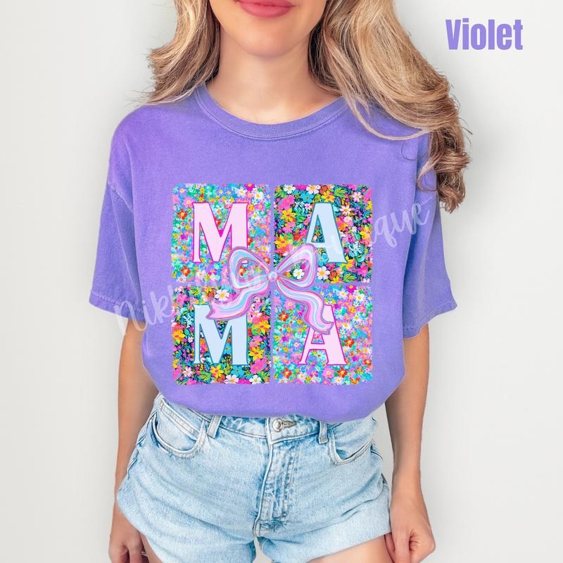 Flower Block Mama Comfort Colors T-Shirt 'NLB' Hoodie, Sweatshirt | HypeCrazeTee.com
