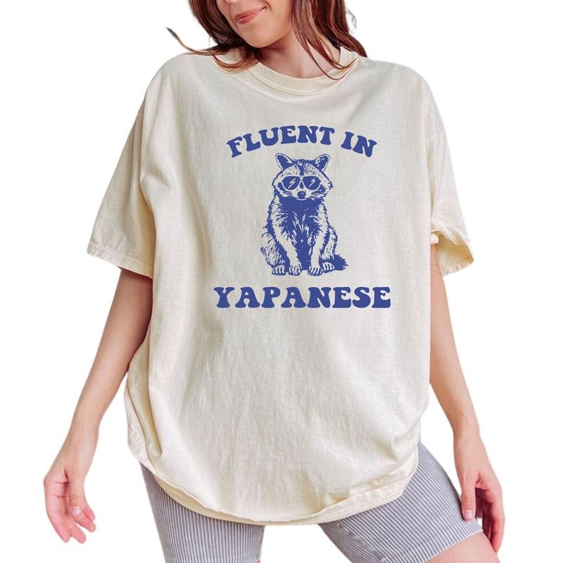 Fluent In Yapanese Meme Tee, Born To Yap Funny Graphic Tee Women, Meme Unhinged Shirts, Professional Yapper T-shirts,...