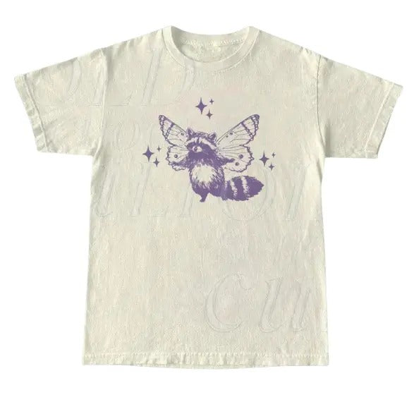 Flying Raccoon Butterfly Wings Vintage Retro Racccoon Space 90s Shirt Cute Retro Funny Butterfly Shirt Y2k Y2k Menswear Top Underwear Streetwear T-Shirts, Hoodie, Sweatshirt