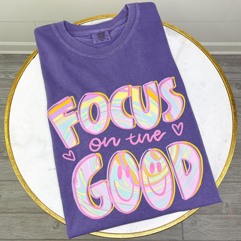 Focus On The Good Swirls Comfort Colors T-Shirt 'NLB' Hoodie, Sweatshirt | HypeCrazeTee.com