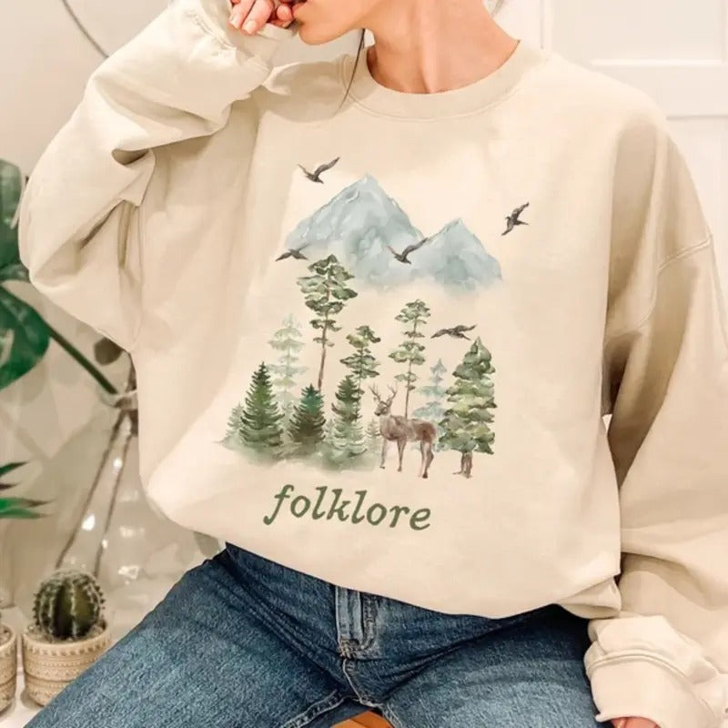 Folklore Nature-Inspired Graphic Sweatshirt Cozy for Fans & Nature Lovers T-Shirts, Hoodie | HypeCrazeTee.com