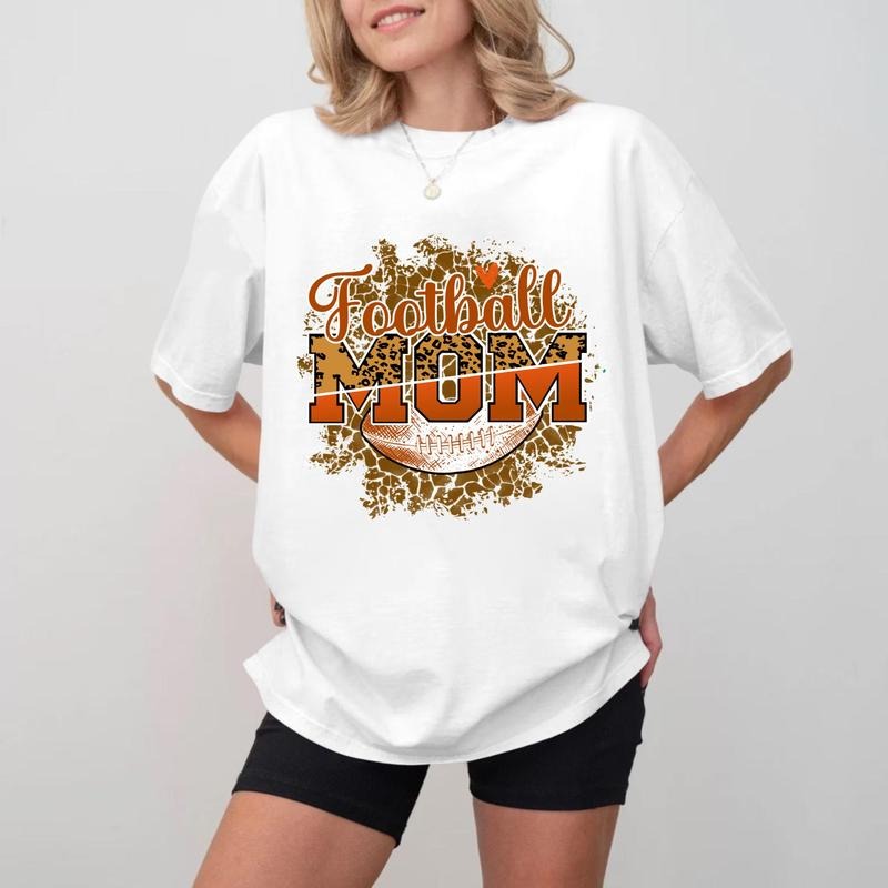 Football MOM Cotton Crewneck, Unisex Sports Mom T-shirt Hoodie, Sweatshirt | HypeCrazeTee.com