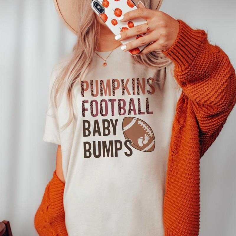 Football Pregnancy Announcement Shirt for Fall - Maternity T-Shirt Gift for Expecting