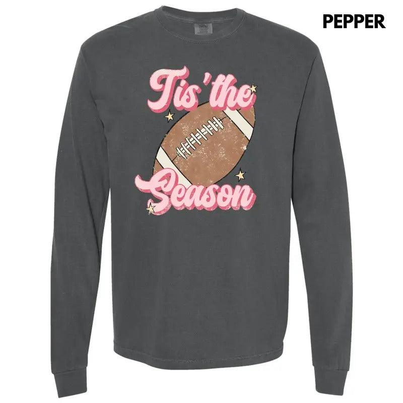 Football Tis The Season Long Sleeve Comfort Colors T-Shirt 'NLB' Hoodie, Sweatshirt | HypeCrazeTee.com