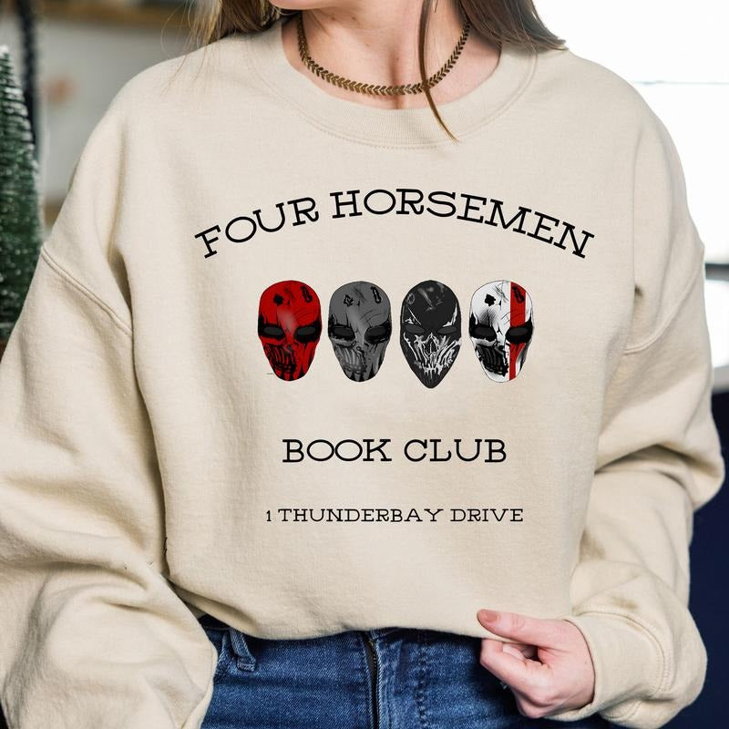 Four Horsemen Sweatshirt, Devil's Night Hoodie, Booktok Merch, Dark Romance Shirt, Book Club Unisex Soft Comfort Crewneck...