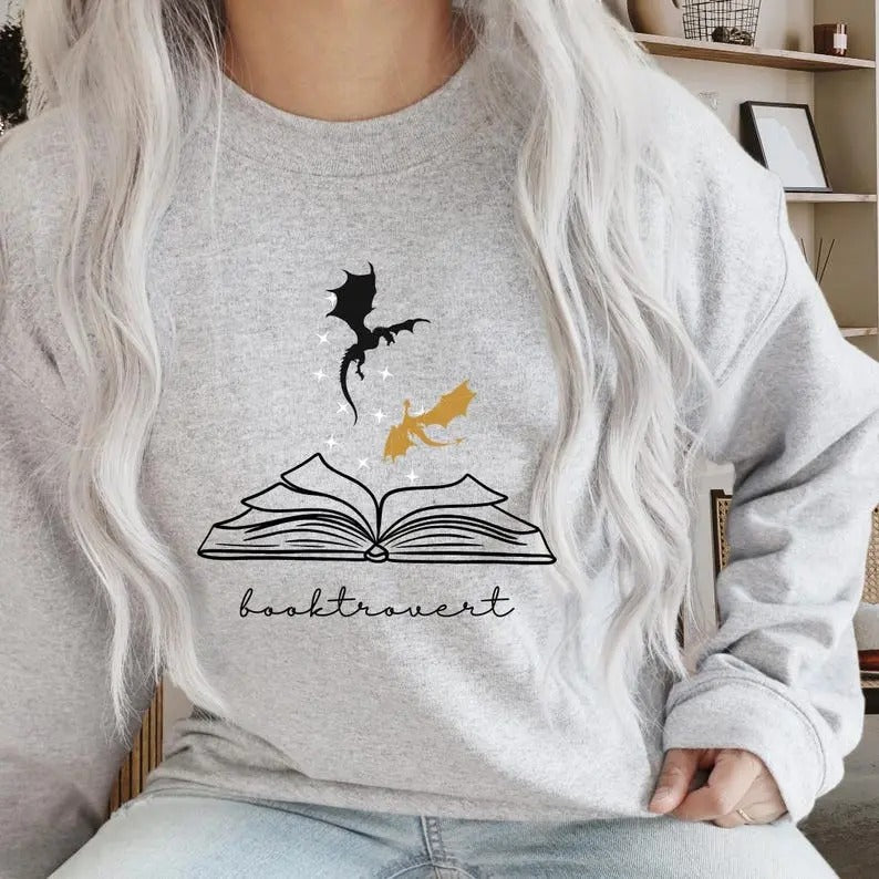 Fourth Wing Book Introvert Sweatshirt, Book Lover Crew, Bookt Outfit, Book Club Reading, Adarna Tairn Hoodie,Librarian...
