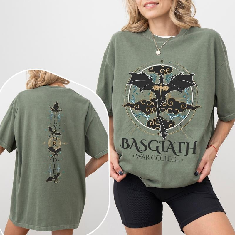 Fourth Wing Comfort Colors Shirt, Basgiath War College, Dragon Rider Shirt, Violet Sorrengail, Xaden Riorson, Fly Or Die...