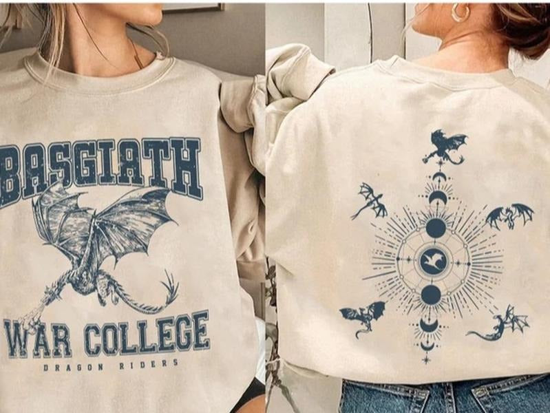 Fourth Wing Double-Sided Shirt, Basgiath War College Shirt, Basgiath War College Gift, Fourth Wing Shirt, Dragon Rider...