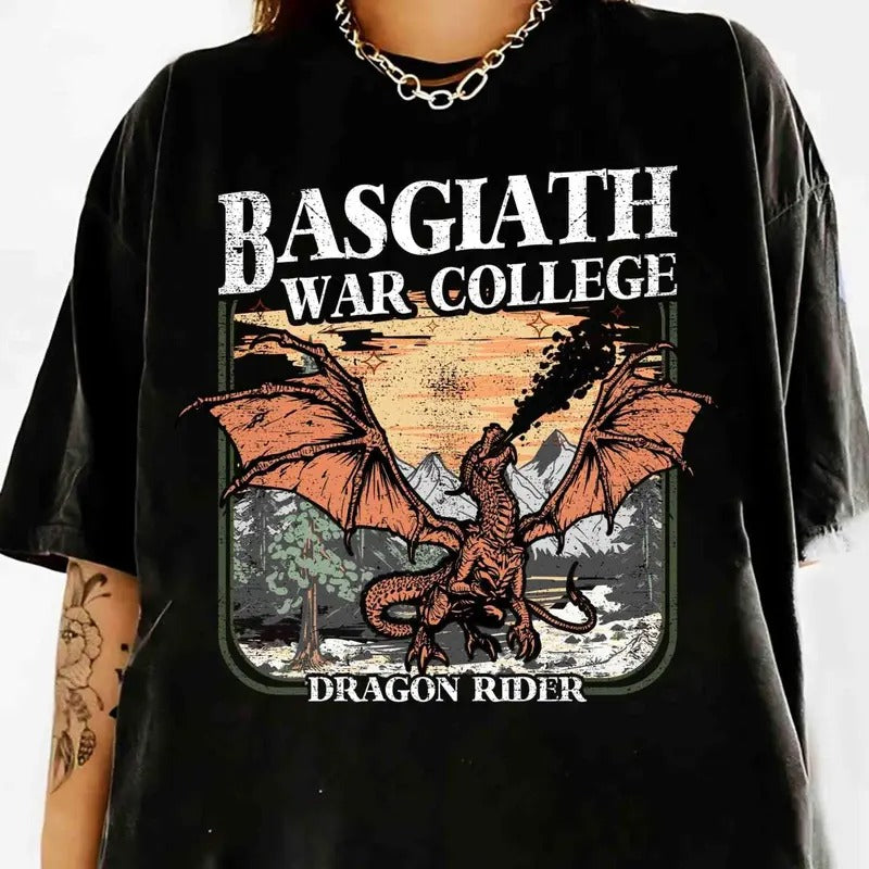 Fourth Wing Dragon Shirt, Basgiath War College Shirt, Dragon Rider, Xaden Riorson, Violet Sorrengail, Gifts For Readers,...