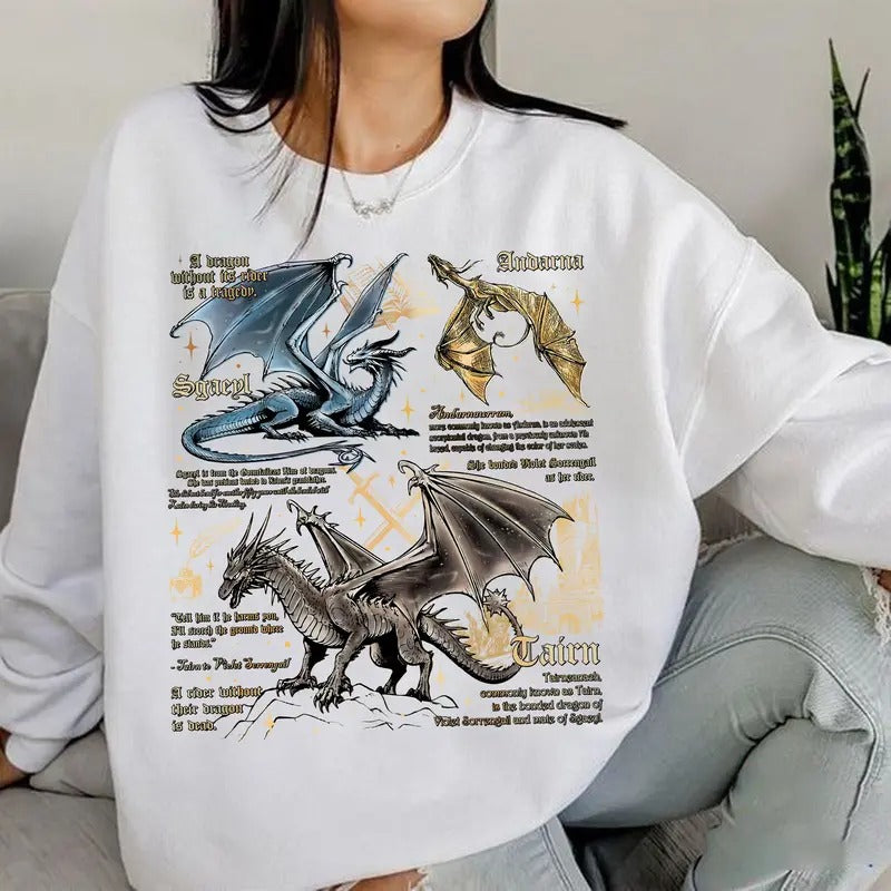 Fourth Wing Dragon Tairn Andarna Sgaeyl Dragon Shirt Dragon Rider Basgiath War College Bookish Reader T-Shirts, Hoodie, Sweatshirt