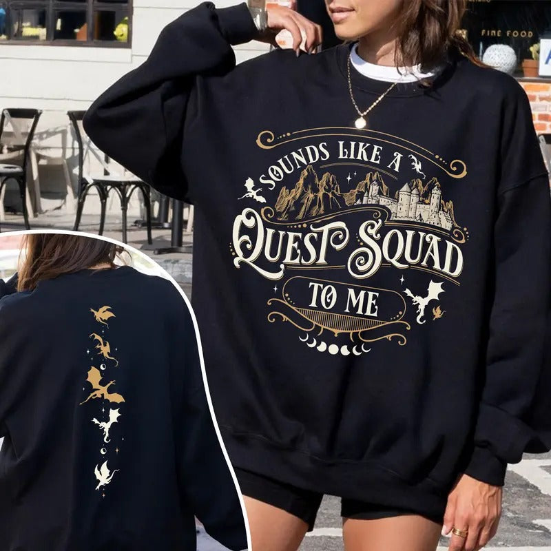 Fourth Wing Quest Squad Comfort Colors Shirt, Ridoc Dragon Rider T Shirt, Onyx Storm Riorson House Tee, Gift For Book...