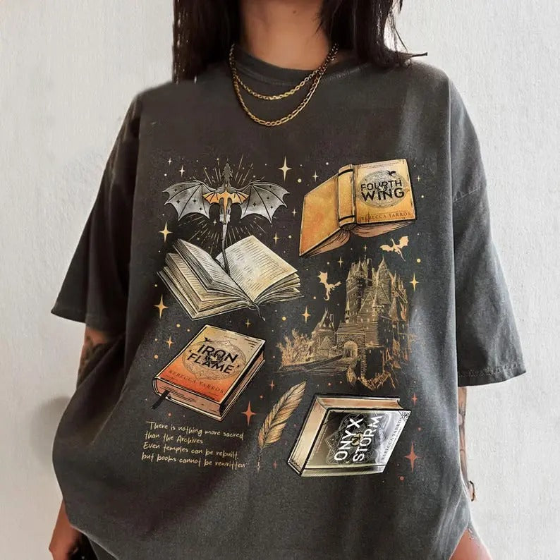 Fourth Wing Series  Shirt For Fans, War College T-Shirt, Dragon Rider Tee, Book Merch Gift Crewneck Fit Shortsleeve...
