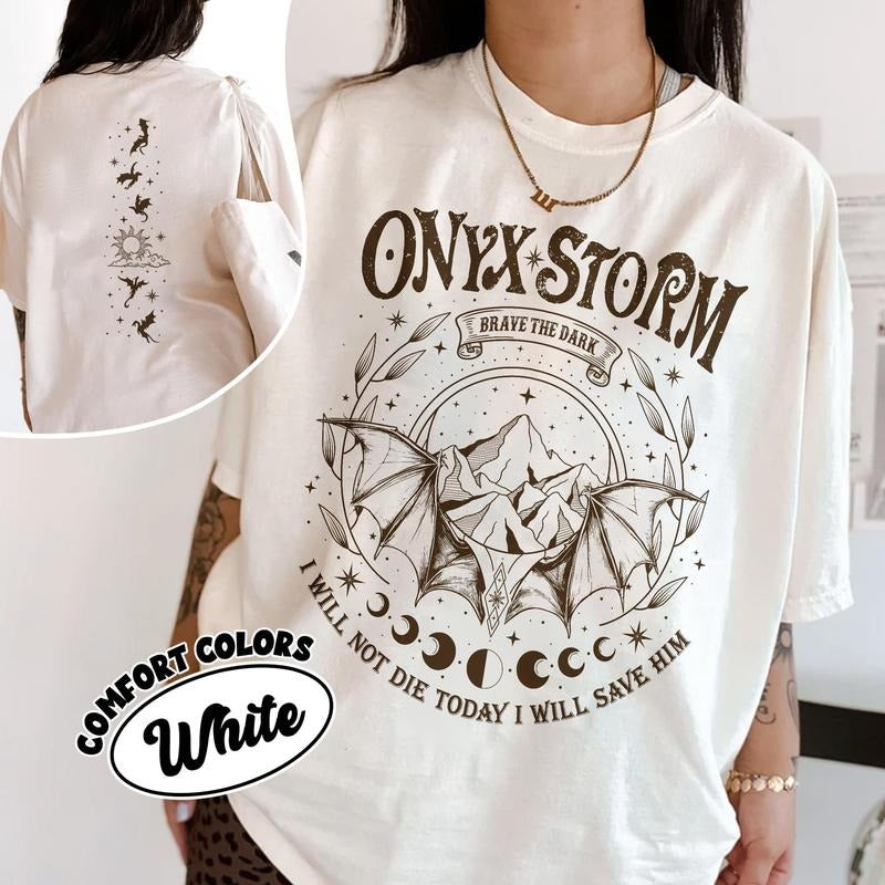 Fourth Wing Series Shirt, Onyx Storm Shirts, Violence Brave The Dark, Gift for Book Lovers, Dragon Rider Merch Hoodie,...