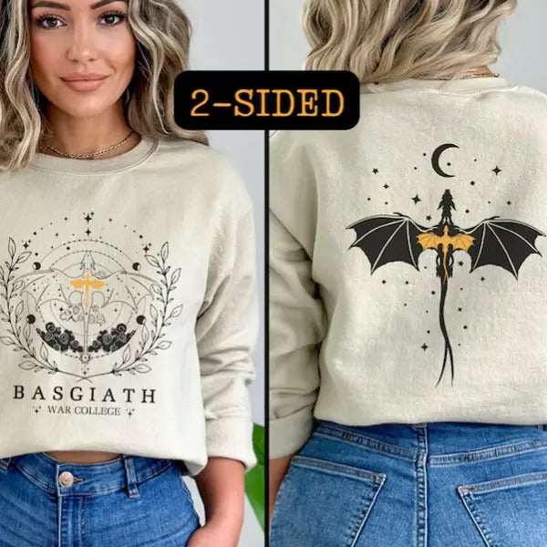Fourth Wing Series Two Sided Sweatshirt For Fans - Unisex Fit, Medium-Heavy Fabric T-Shirts, Hoodie | HypeCrazeTee.com