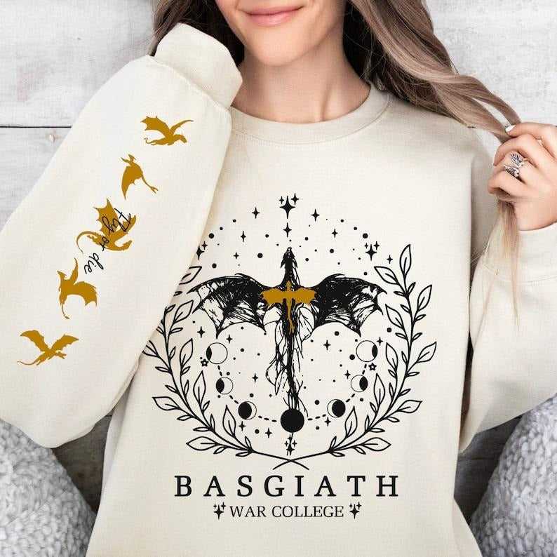 Fourth Wing Sweatshirt, Basgiath War College, Dragon Rider Hoodie and Sweater; T-shirt | HypeCrazeTee.com