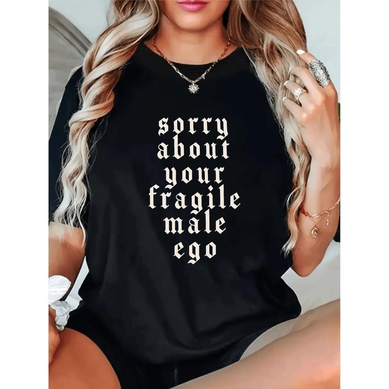 Fragile Male Ego Shirt Feminist Graphic Tee Equality Rights Womens Casual T-Shirt For Everyday Comfort Wear Hoodie,...