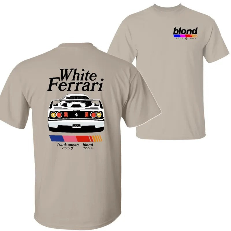 Frank Ocean Blond White Ferrari T-Shirt Sweatshirt Hoodie, Frank Ocean Shirt, Shirt, Double Sided Graphic Printed Unisex...