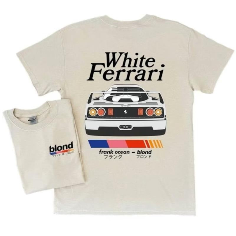 Frank Ocean Graphic Tshirt Blond White Ferarris Album Rapper Tee Unisex Short Sleeve Cotton Shirt Classic Concert...