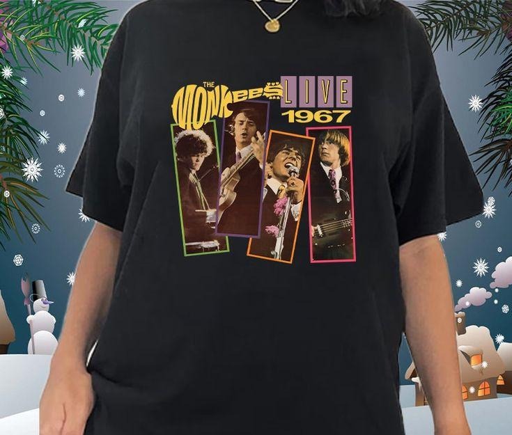 FrankIJohnson The Monkees Live 1967 Sports Men's Tees Round , The Monkees Live 1967 T- Shirt, Gift For Fan, Unisex T-...