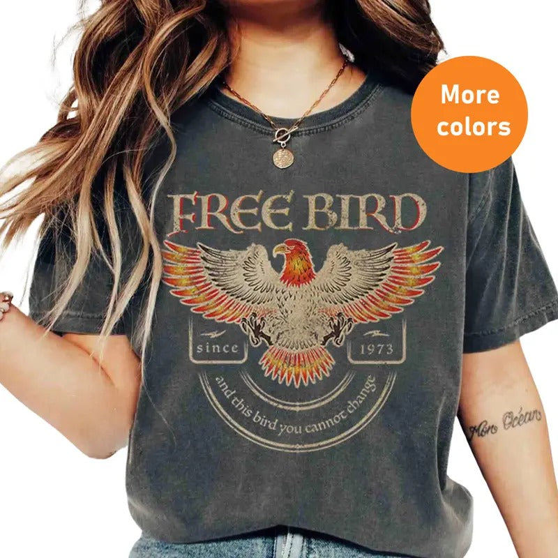Free Bird T-Shirt - Vintage Band Tee, Retro Music Style, Trendy Unisex Shirt, Gift for Best Friend, Him & Her
