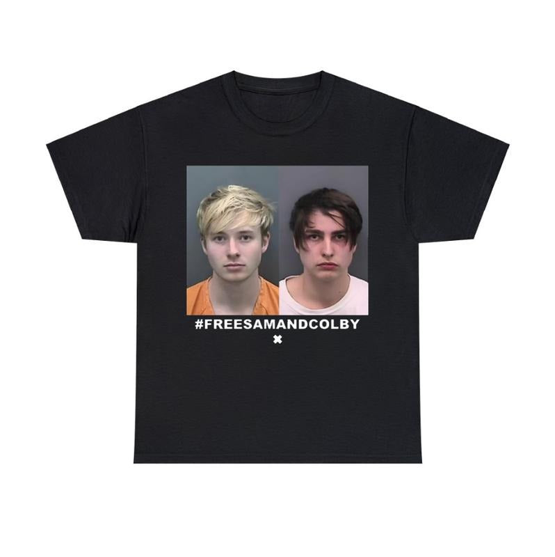 Free Sam And Colby Unisex Tshirt Mugshot Tee Hoodie, Sweatshirt | HypeCrazeTee.com