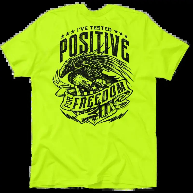 Freedom - Hi Visibility Safety Yellow Work T-Shirt Jersey Menswear For Blue Collar Workers | Funny, Sarcastic | Graphic...