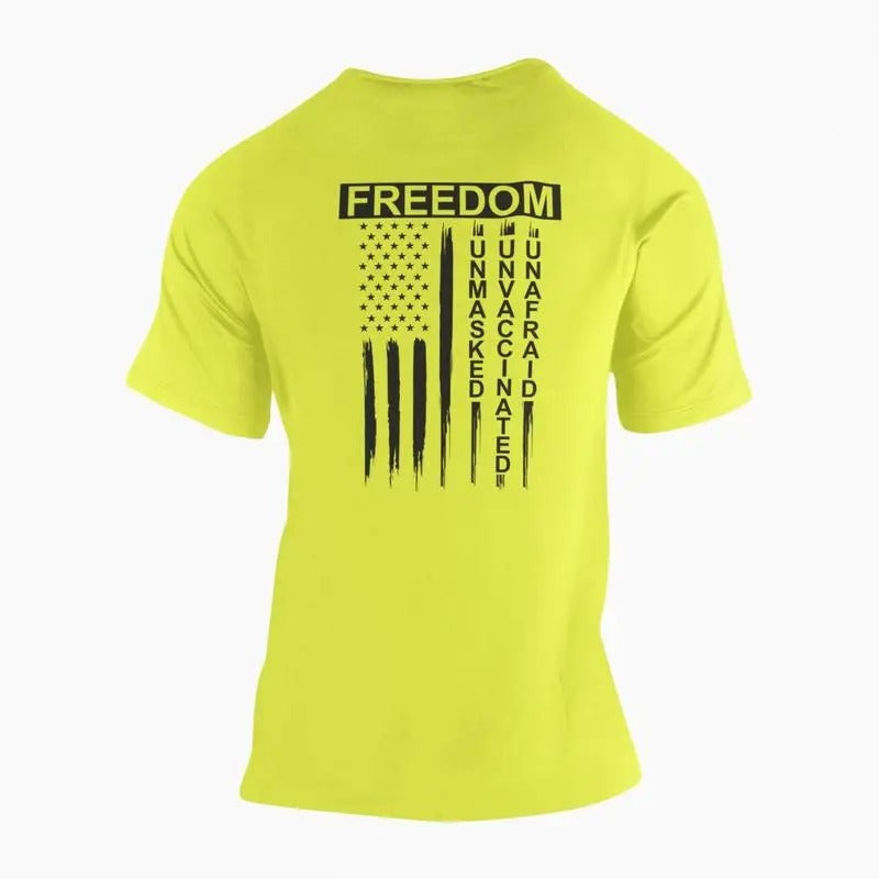 Freedom Unmasked Unvaccinated Unafraid High Vis Shirt Hoodie, Sweatshirt | HypeCrazeTee.com