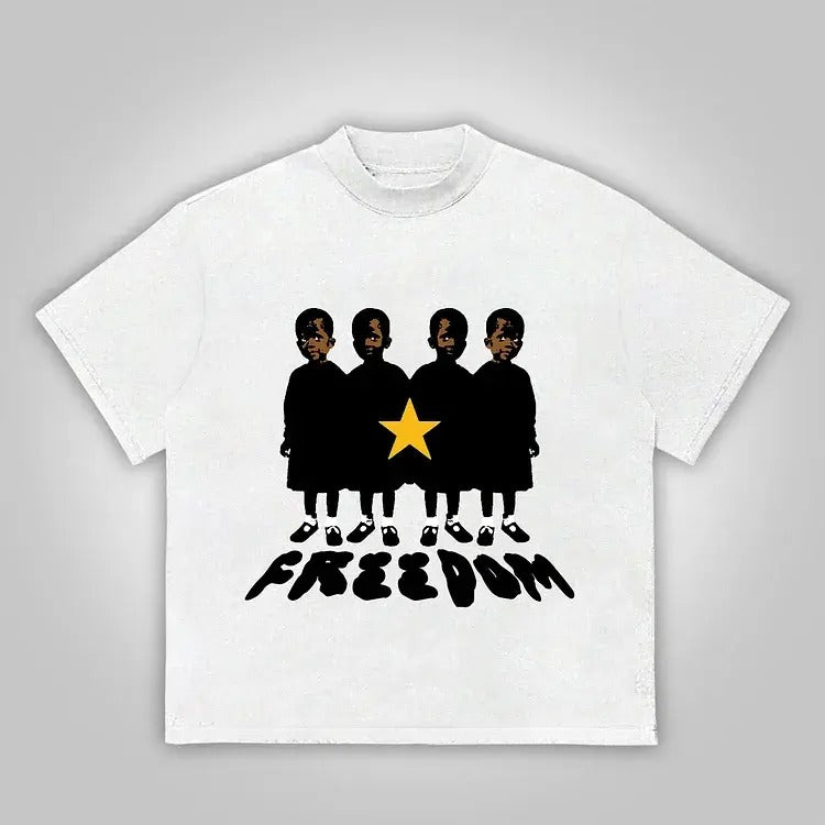 Freedom Vintage Graphic Print Cotton T-Shirt Hoodie, Sweatshirt | HypeCrazeTee.com