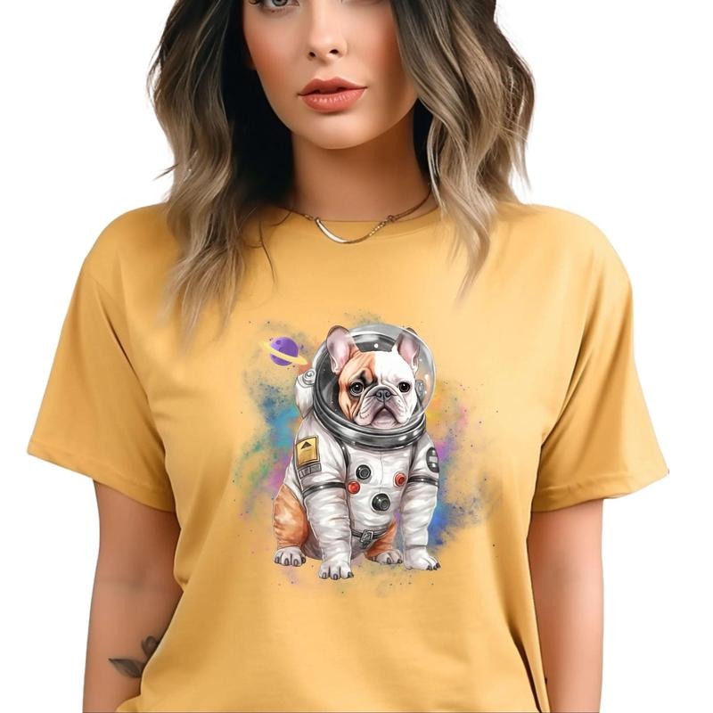 French Bulldog Astronaut Comfort colors Tee shirt Hoodie, Sweatshirt | HypeCrazeTee.com