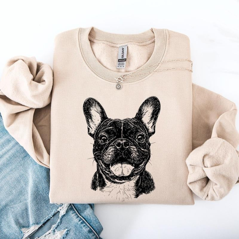 Frenchie, French Bulldog, Pet, Dog Breed Sweatshirt, Crew Neck, Women's, Crewneck T-Shirts, Hoodie | HypeCrazeTee.com
