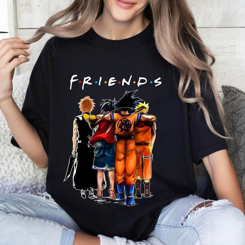 Friend Big Four Shonen Anime Tshirt Crewneck Hoodie Comfort Cotton Sweatshirt | HypeCrazeTee.com