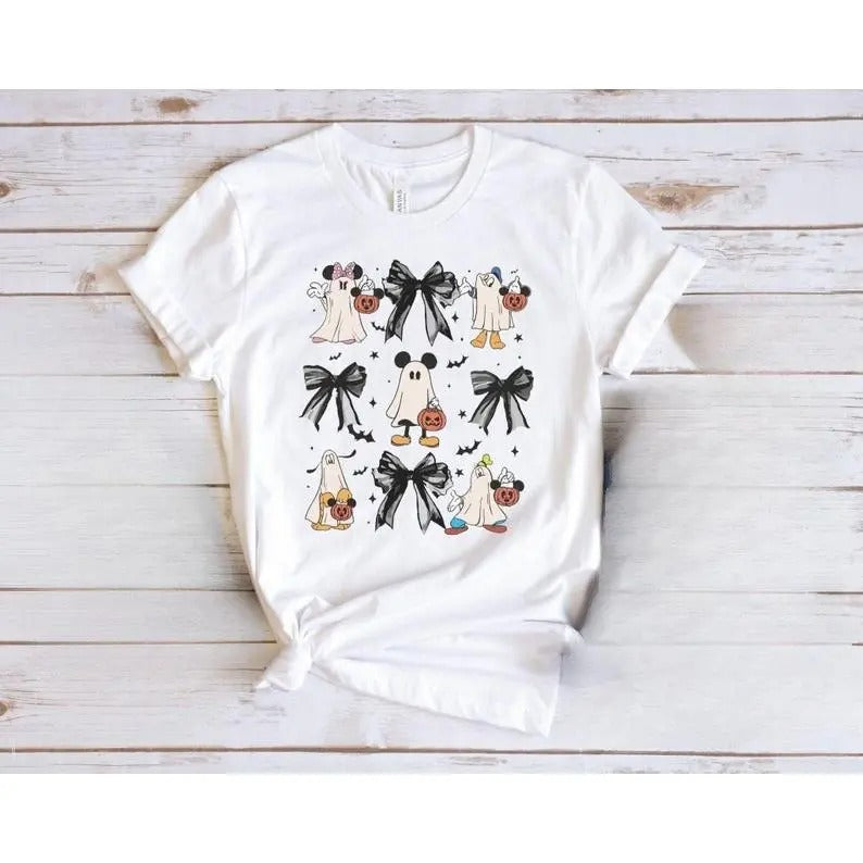 Friends Ghost Coquette Bow Halloween Shirt, Not So Scary Party Tee, Family Spooky Season 2024 Tripstyle{n002}2 Hoodie,...