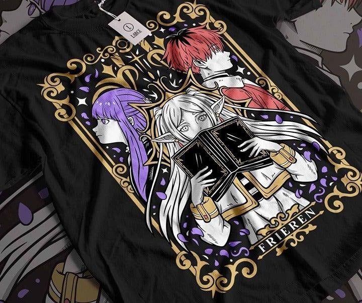 Frieren T-shirt Men &amp Women Unisex T-shirt, Beyond Journey's End, Fern, Stark Hoodie, Sweatshirt | HypeCrazeTee.com