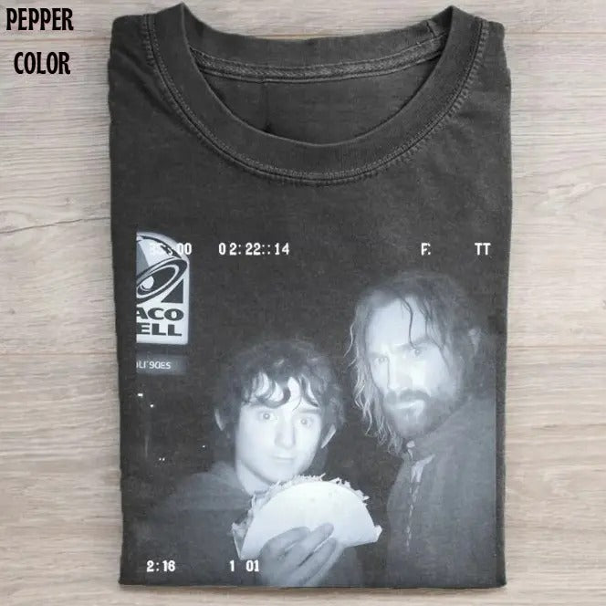 Frodo And Aragorn Have Taco Bell Funny Graphic T-shirt, Meme Taco Bell Shirts, Unisex Lord of the Rings Movie Shirt...