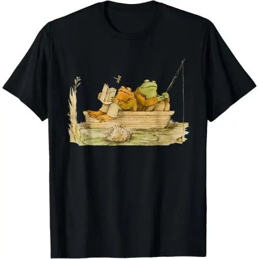 Frog Toad Fishing Vintage Classic Book Frog T-Shirt Made in USA Hoodie, Sweatshirt | HypeCrazeTee.com