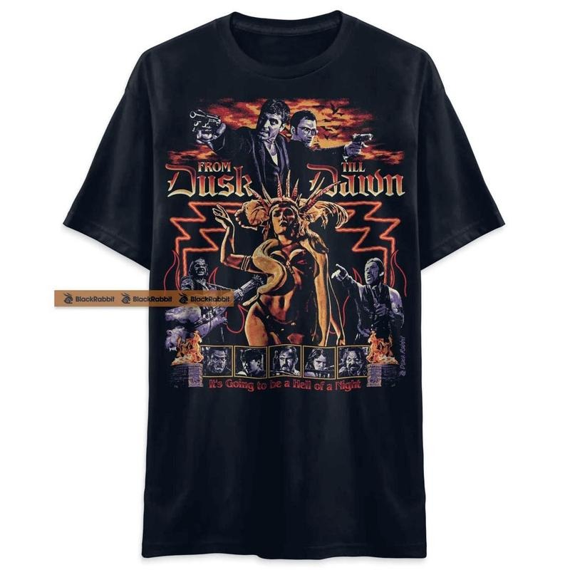 From Dusk Till Dawn 90s Horror Retro Vintage Unisex Classic T-shirt, Best Movie Trendy Clothing For Men's Women's,...