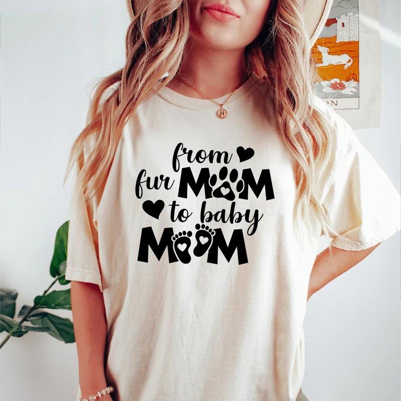 From Fur Mom To Baby Mom T-shirt, Pregnant Shirt, Pregnancy Reveal, Pregnant Announcement Hoodie, Sweatshirt