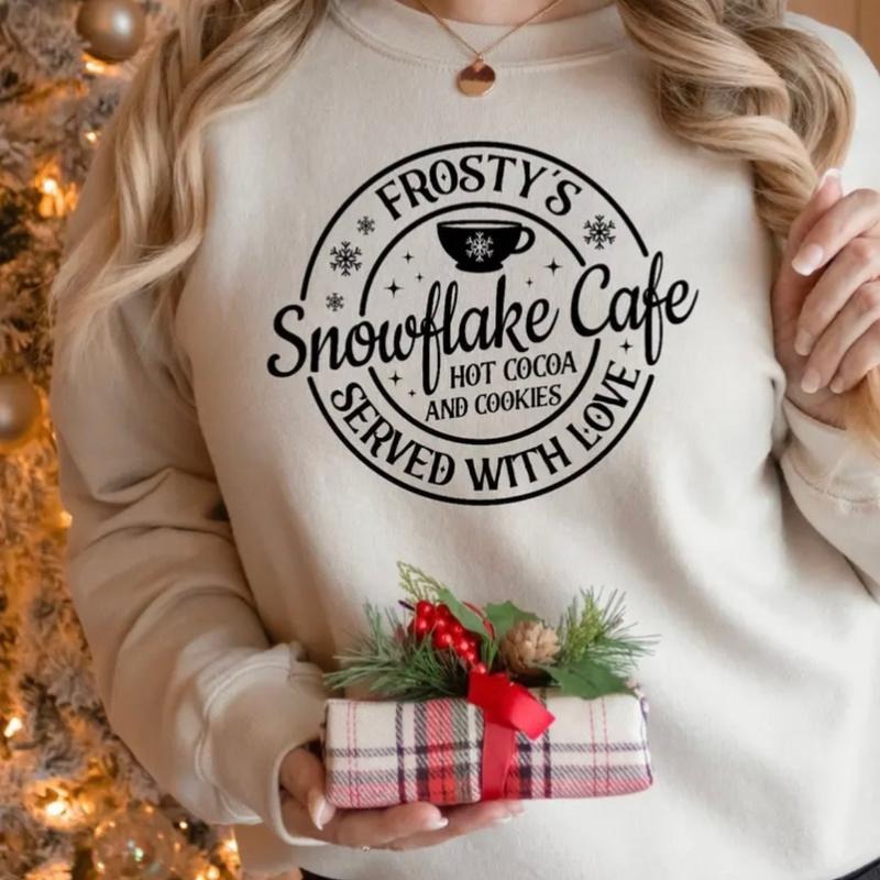 Frostys Snowflake Cafe Crewneck Sweatshirt T-Shirts, Hoodie | HypeCrazeTee.com