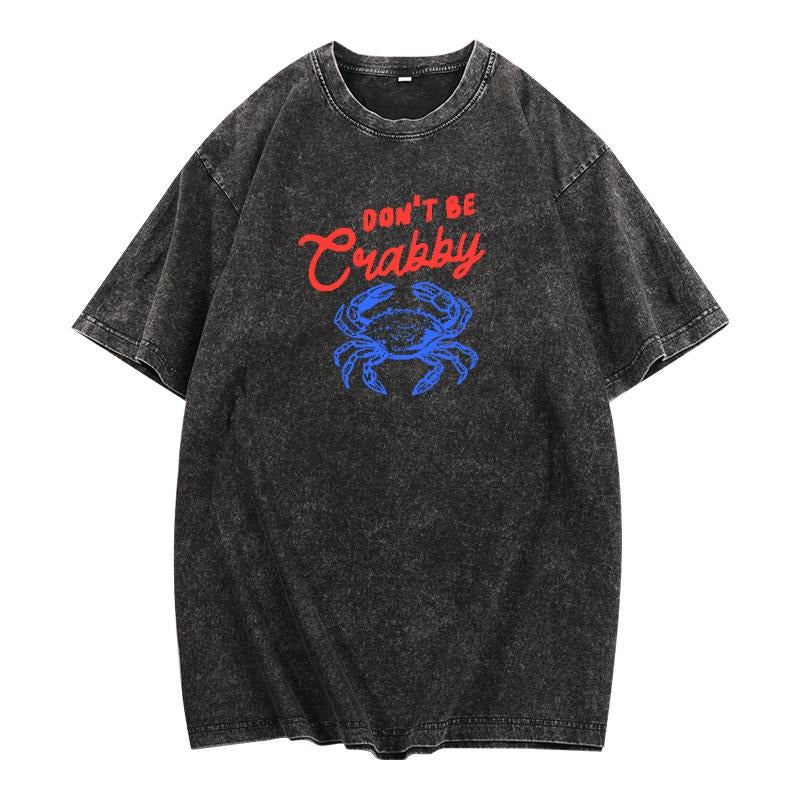Fun - loving T - Shirt: Spread a Light - hearted Message with a Crab Motif on a Washed