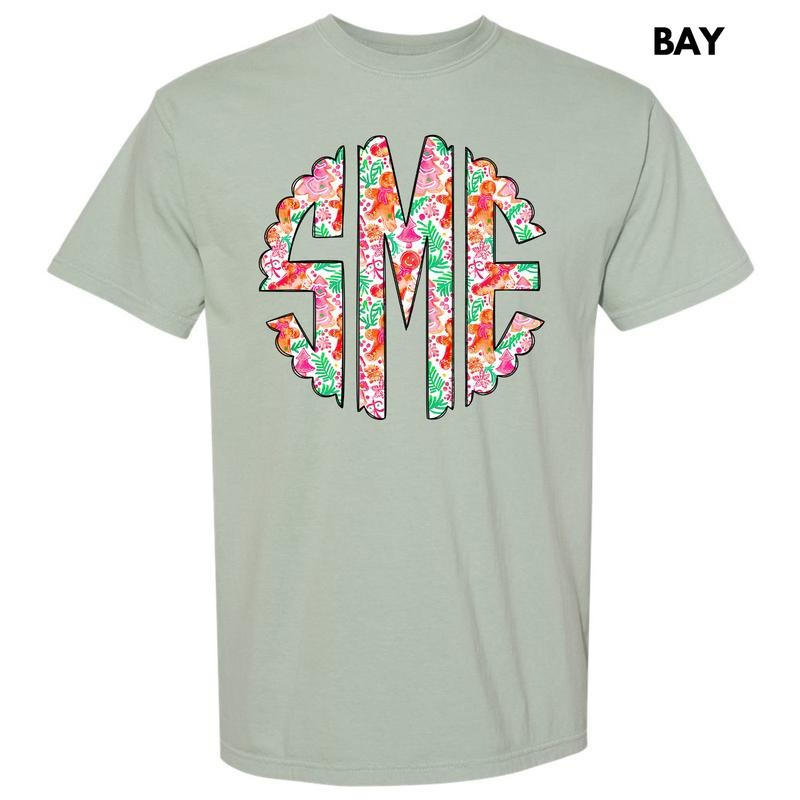 Fun Gingerbread Christmas Monogram Comfort Colors T-Shirt 'NLB' Hoodie, Sweatshirt | HypeCrazeTee.com