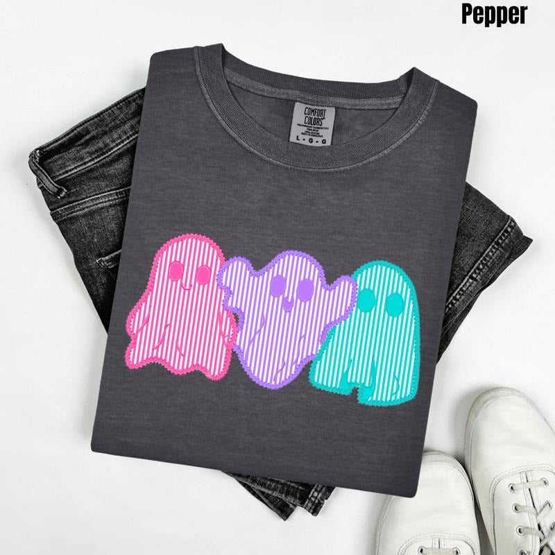 Fun Little Ghost Trio Comfort Colors T-Shirt 'NLB' Hoodie, Sweatshirt | HypeCrazeTee.com