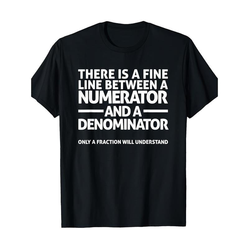 Fun Math T-shirt Thin Line numerator and denominator T-shirt Made in USA Hoodie, Sweatshirt | HypeCrazeTee.com
