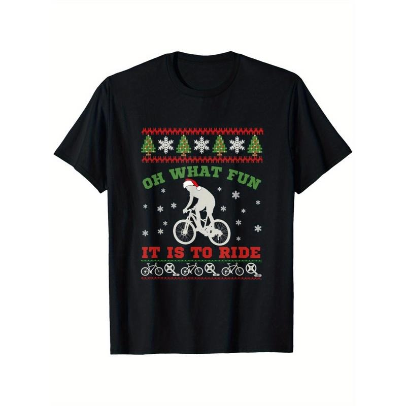 Fun Mountain Bike Rider Christmas Sweater T-Shirt, Soft Cotton, Perfect Gift for Men & Women, Ideal for Holidays &...