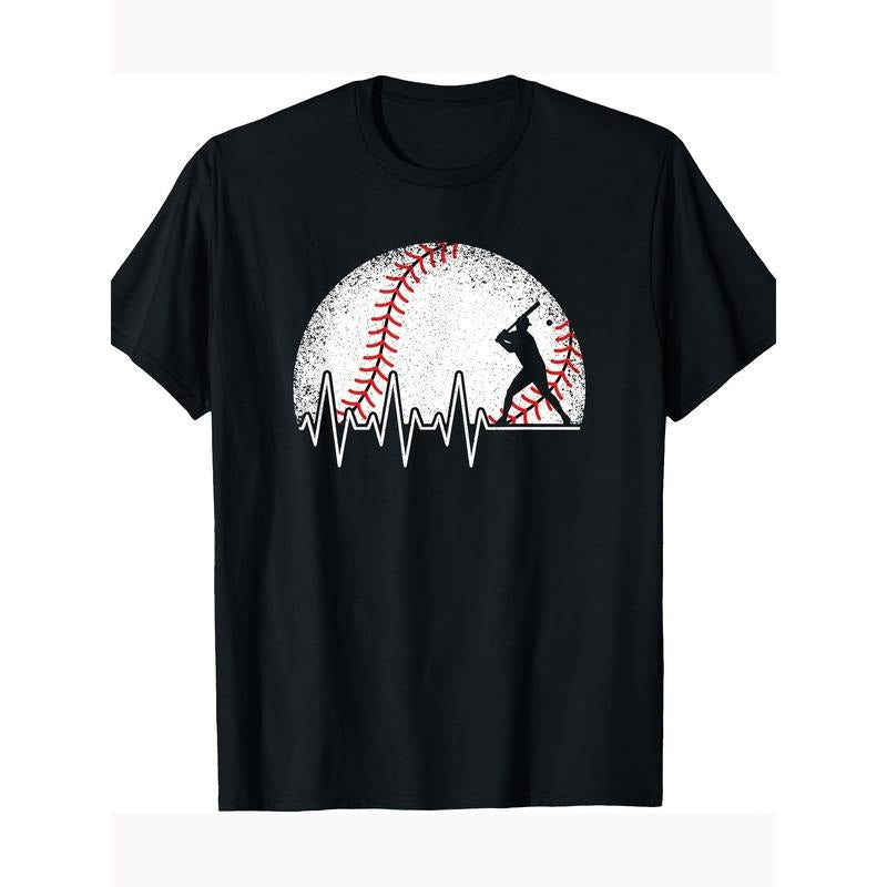 Fun baseball Heartbeat Baseball Player T-shirt 100% cotton T-shirt Made in USA Hoodie, Sweatshirt | HypeCrazeTee.com