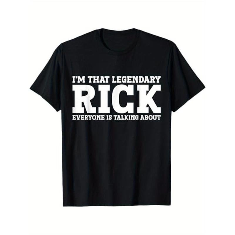 Funny 'Rick' Graphic Tee - 100% Cotton, Perfect Gift for Men & Women, Casual Round Neck T-Shirt, Black Made in USA...
