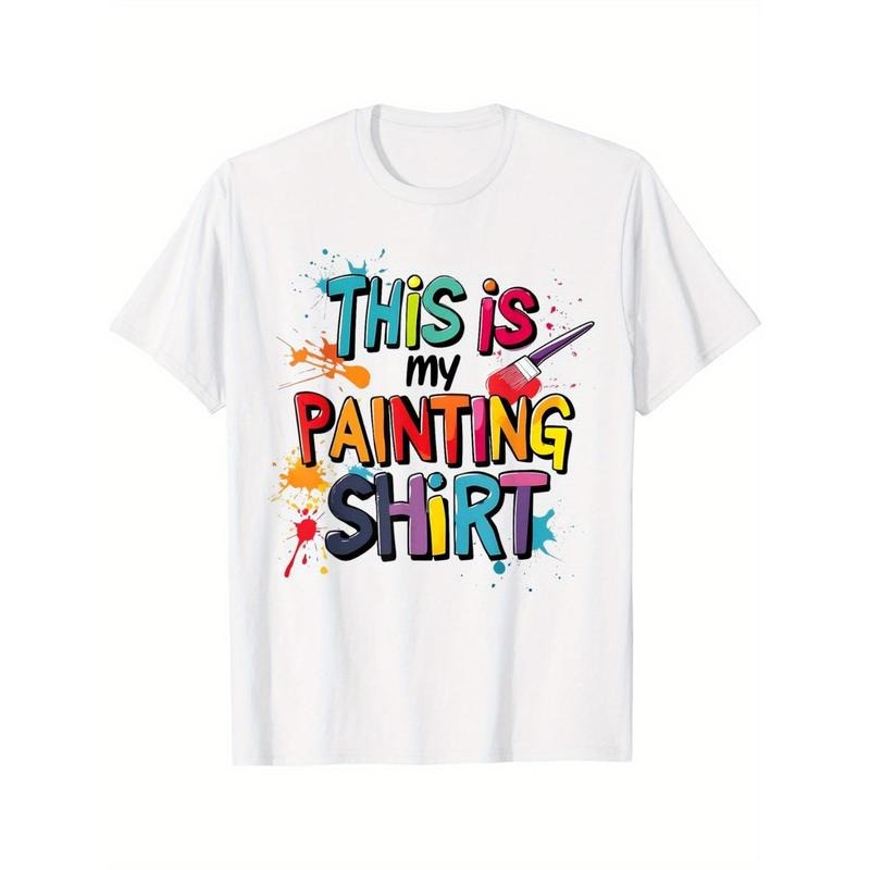 Funny 'This Is My Painting Shirt' Cotton T-Shirt for Art Lovers, Casual Fit, Breathable & Machine Washable Hoodie, Sweatshirt