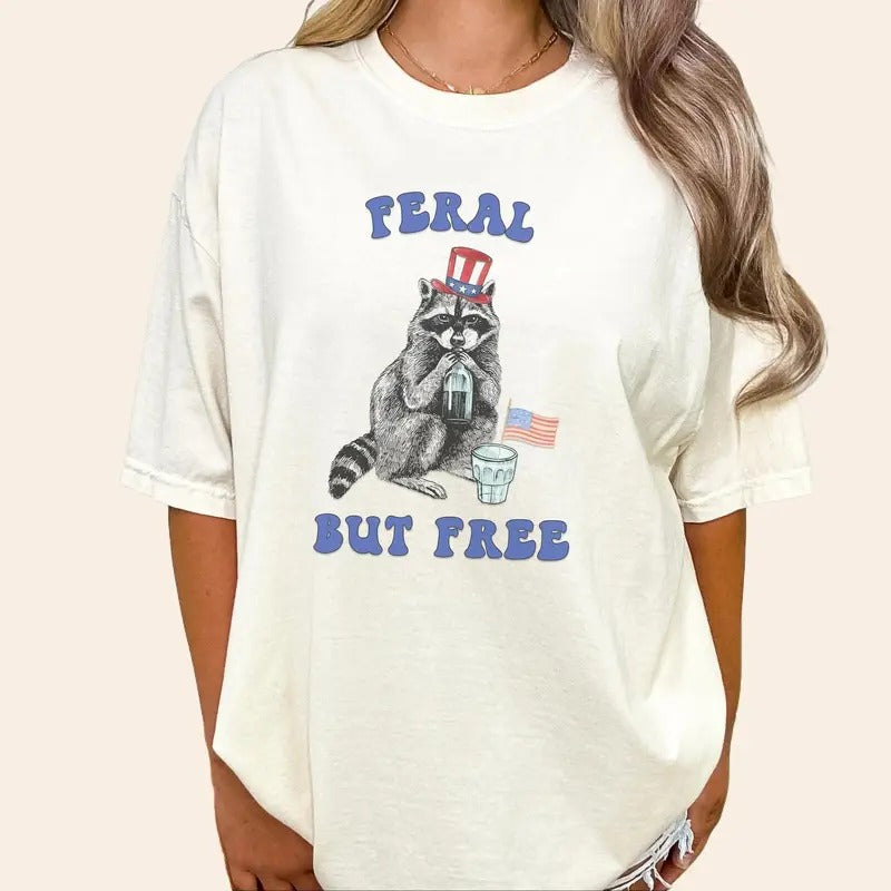 Funny 4th Of July Shirt, Graphic Raccoon Shirt, Independence Day Shirt, Patriotism Shirt, 1776 Shirt, Trendy USA Shirt,...