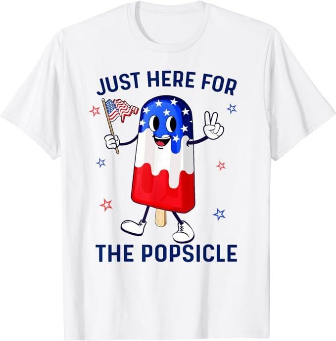 Funny 4th of July Shirts For Men, 4th Of July Popsicle USA American Flag Patriotic T-Shirt Menswear Top Casual Cotton...